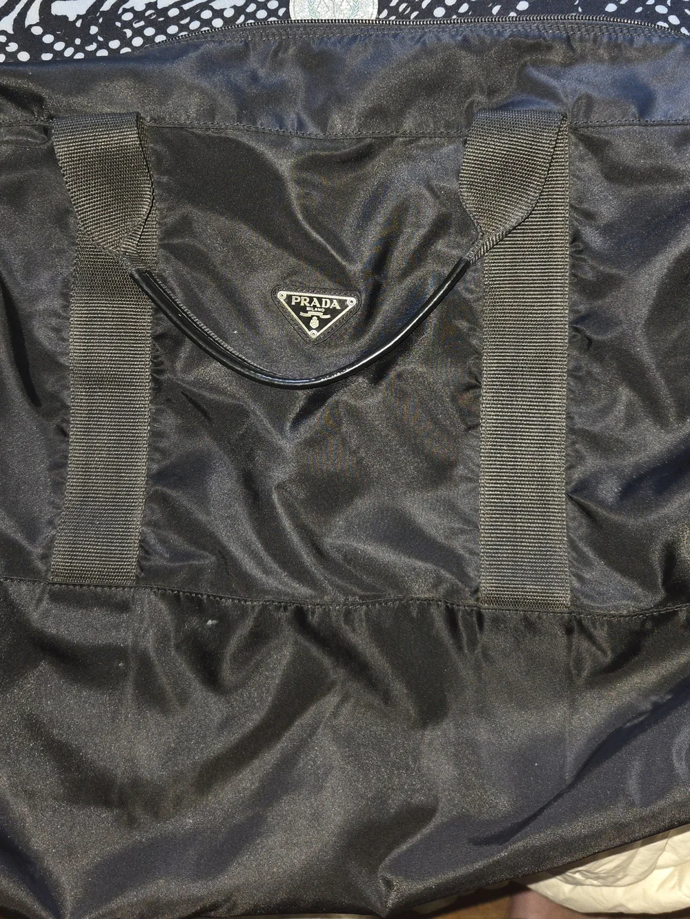 Prada Black Nylon Carryall Tote
